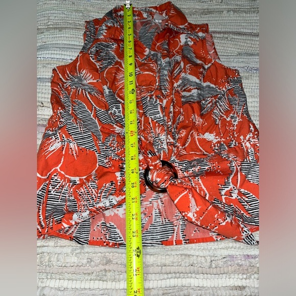 Emma James Women’s Sleeveless Tropical Print‎ Blouse Size 8 - Picture 6 of 8